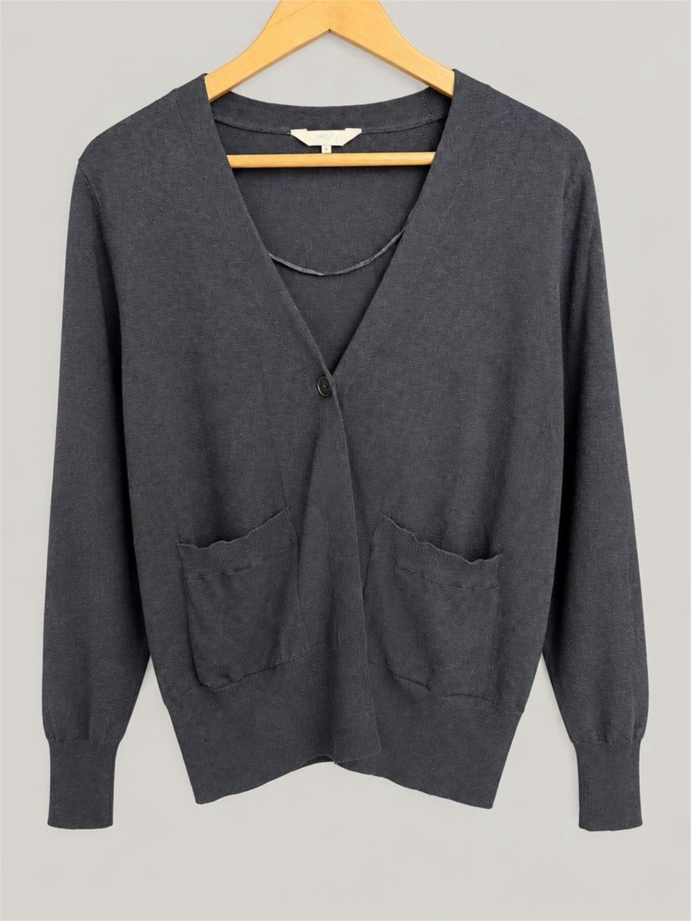 Classic Navy V-Neck Pocket Cardigan Sweater - XXL